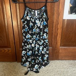 Small, Xhilaration, Black and Blue, Floral Romper
